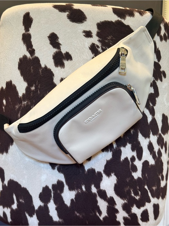 Coach Handbags - Coach Cream and Black Leather Belt Bag
